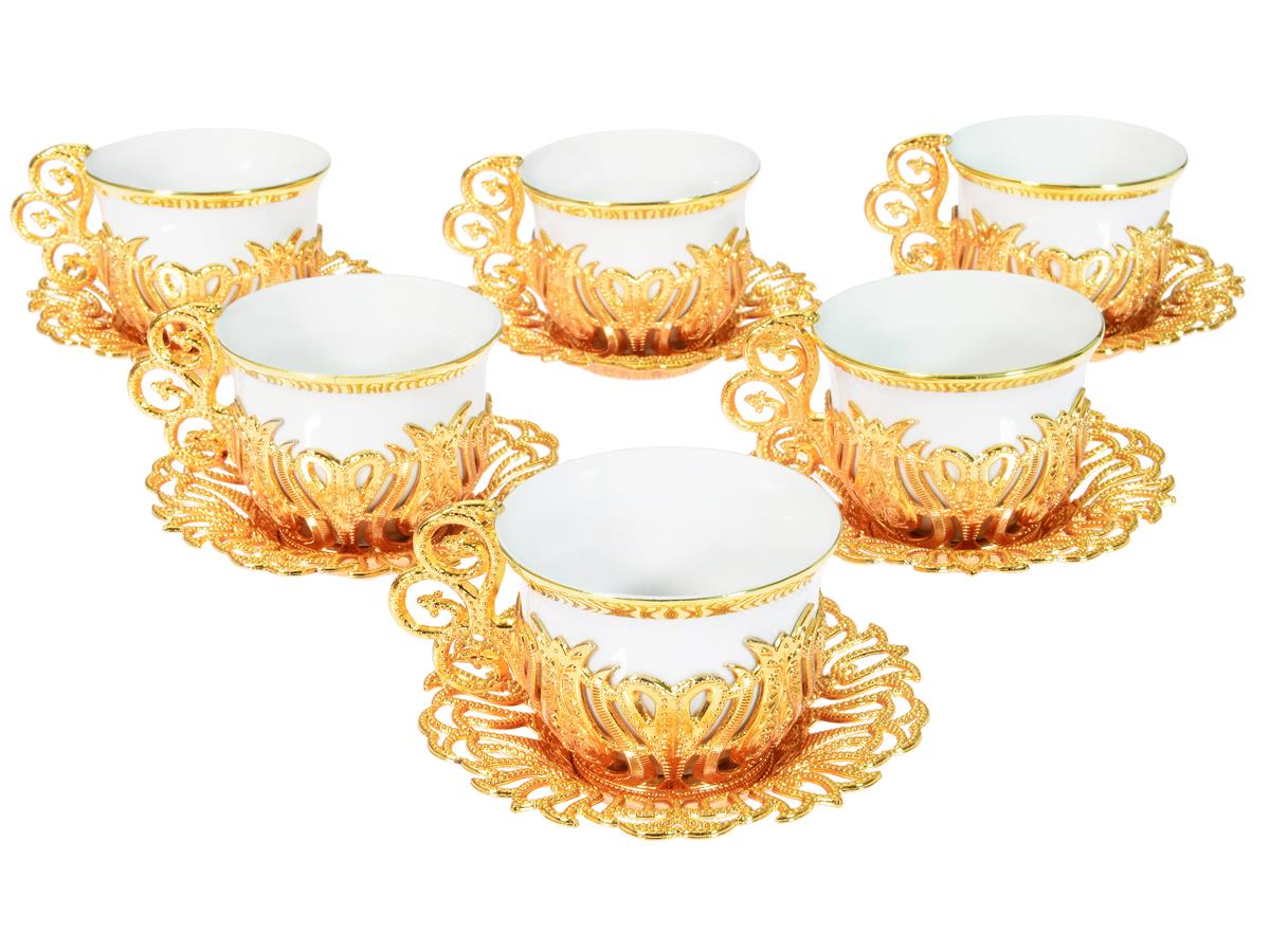SET600SA 6-Piece Coffee Cup Set with Saucers - Image 1