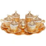 15 Piece Coffee Cup Set with Sugar Bowl and Tray