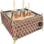 Copper Turkish Coffee Maker | Medium Size Rec Star Design | Authentic Heating Sand Machine for Perfect Brew