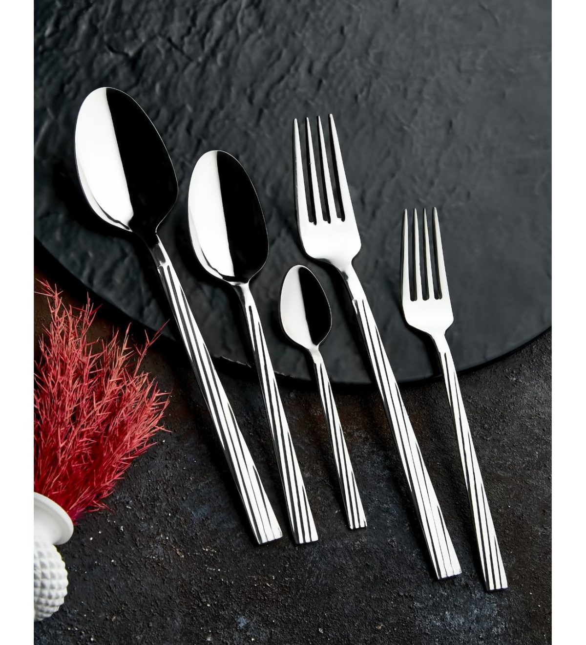 30 Parça Çatal Kaşık Seti – 6 Yemek Kaşığı, 6 Çatal, 6 Tatlı Kaşığı, 6 Tatlı Çatalı, 6 Çay Kaşığı - Görsel 7