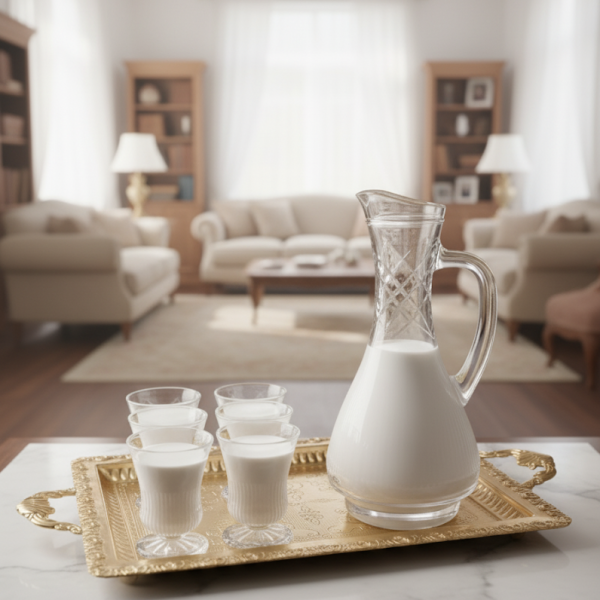 Glass Pitcher Set with 6 Gilded Glasses | 1-Liter Pitcher for Water, Juice, and Iced Tea | Stylish Beverage Gift Set