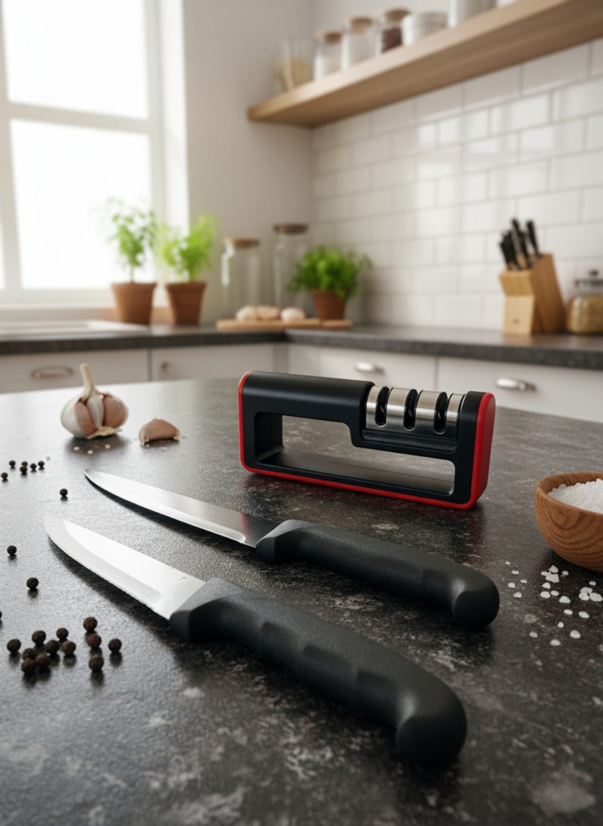 Handmade 3 Piece Chef Knife Set with Wooden Stand | Professional Stainless Steel Kitchen Knives | Luxury Chef Gift for New Home - Image 3