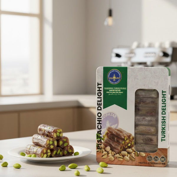 Pistachio Turkish Delight – 125g Fitil Lokum, Handmade Gourmet Sweet, High Protein & Vitamin Rich Natural Turkish Candy, Traditional Dessert
