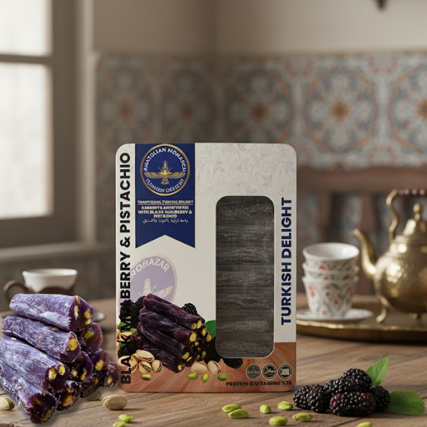 Handmade Mulberry Pistachio Turkish Delight – Natural Fruit Lokum – Gourmet Gift Sweet – Authentic Turkish Candy – No Additives