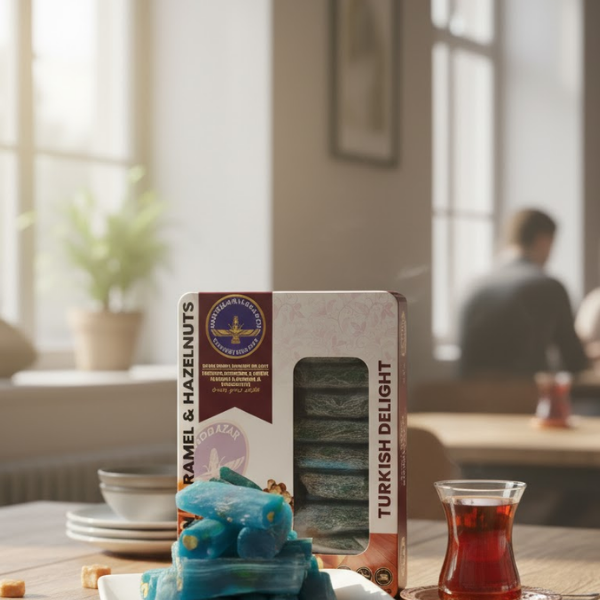 Handmade Italian Caramel Turkish Delight 125g – Gourmet Lokum – Authentic Turkish Sweet – Soft Chewy Candy Gift – No Additives