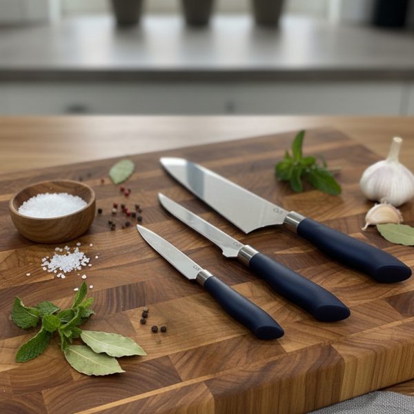 Handmade 3 Piece Chef Knife Set | Japanese Style Stainless Steel Kitchen Knives | Professional Chef Gift