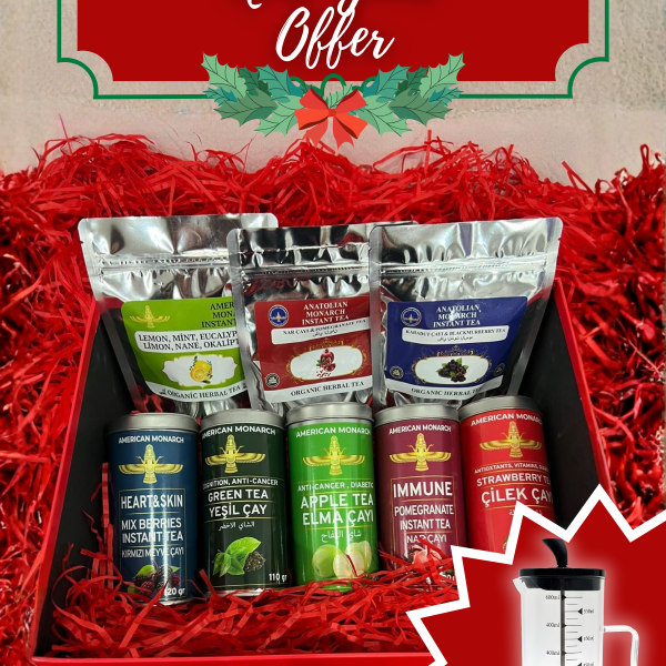 Herbal Tea Gift Set – Mixed Herbal & Fruit Tea Collection with Free French Press (1)