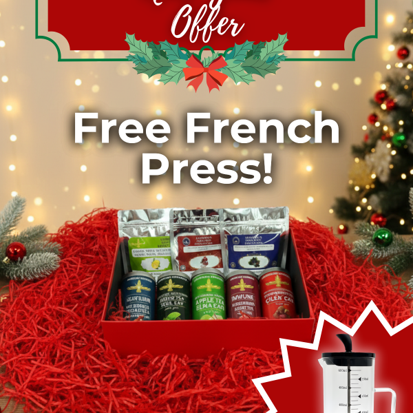 Herbal Tea Gift Set – Mixed Herbal & Fruit Tea Collection with Free French Press (1)