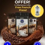 American Monarch Dark Roast Espresso Coffee Beans, Colombian Coffee, Free French Press Gift 3x500g