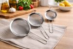 3-Piece Stainless Steel Strainer Set, Kitchen Sieve for Tea, Flour & Food
