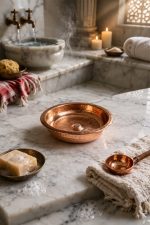 %100 Saf Bakır Hamam Tası El Yapımı, Geleneksel Türk Hamamı Kurnası, Dayanıklı & Dekoratif Bakır Tas - Görsel 3