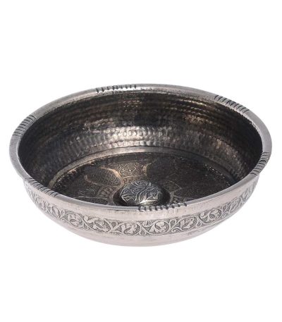 Turkish Bath Bowl Zamak Metal, Traditional Bathroom Accessory (Tinned)