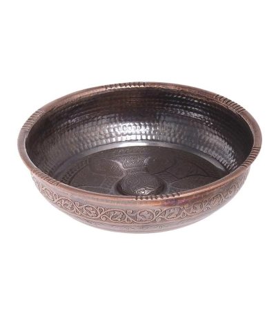 Turkish Bath Bowl Zamak Metal, Traditional Bathroom Accessory (Antique Copper)