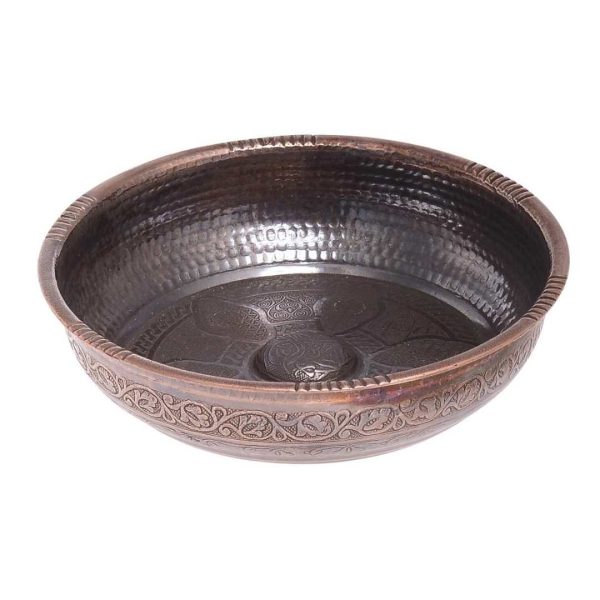 Turkish Bath Bowl Zamak Metal, Traditional Bathroom Accessory (Antique Copper)