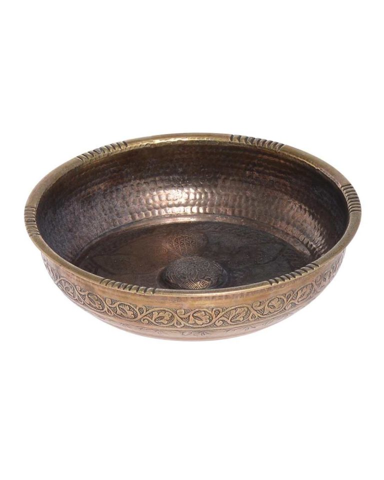 Turkish Bath Bowl, Zamak Metal, Traditional Bathroom Accessory