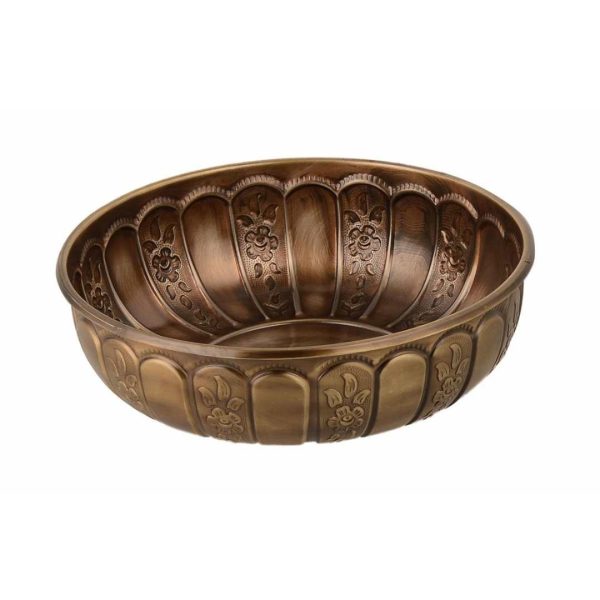 Hamam Tası Osmanlı Motifli Nostaljik Seri Metal (Antik Sarı)