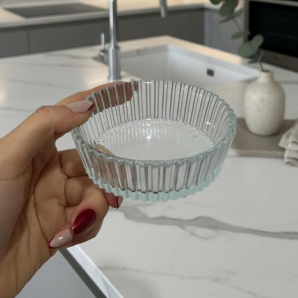 6’lı Cam Kase Seti, Şeffaf Kahvaltılık ve Çerezlik Sunum Kasesi