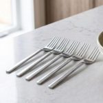 6 Adet Paslanmaz Çelik Yemek Çatalı, 304 Kalite 4mm, Modern Mutfak Gereçleri Seti