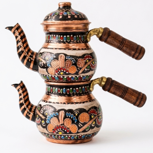Erzincan Handcrafted Copper Teapot for 2, Decorative & Daily Use Turkish Tea Kettle
