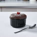Set of 3 Porcelain Soufflé Ramekins, Oven Safe Heat-Resistant Dessert Bowls for Baking and Serving, Black