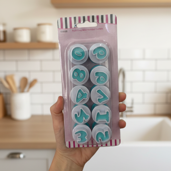 Basmalı Rakam Hamur Kesici, Kurabiye & Şeker Hamuru Kalıp Seti, 0-9 Digits