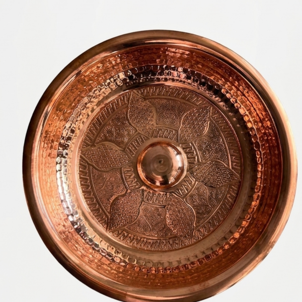 100% Pure Copper Handmade Turkish Bath Scoop, Traditional Hamam Kurna, Durable & Decorative Copper Basin