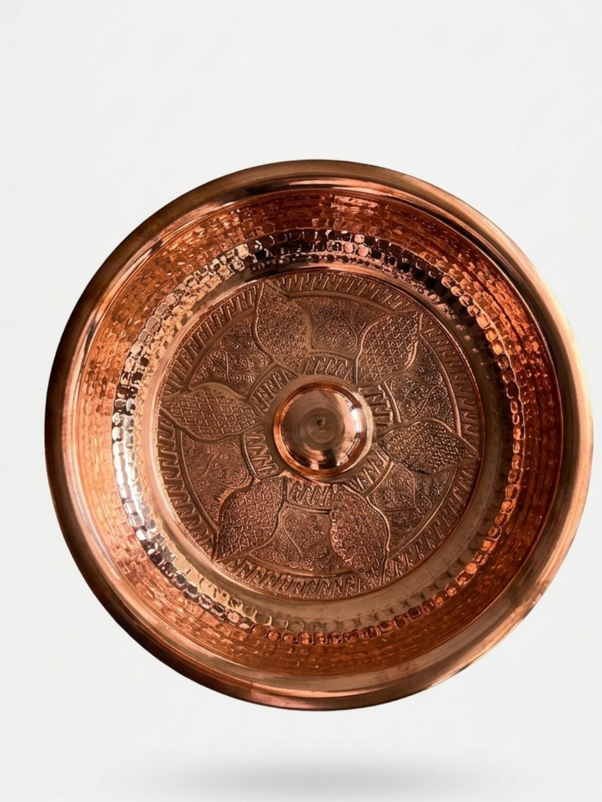 hamam1 100% Pure Copper Handmade Turkish Bath Scoop, Traditional Hamam Kurna, Durable & Decorative Copper Basin - Image 1