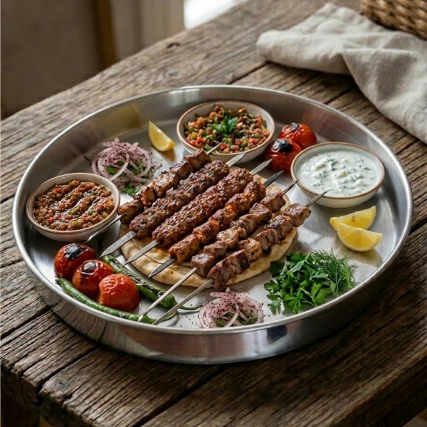 Round Stainless Steel Baking Tray 42 cm for Baklava and Pastry