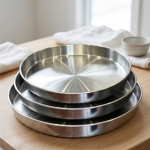 Round Stainless Steel Baking Tray 42 cm for Baklava and Pastry