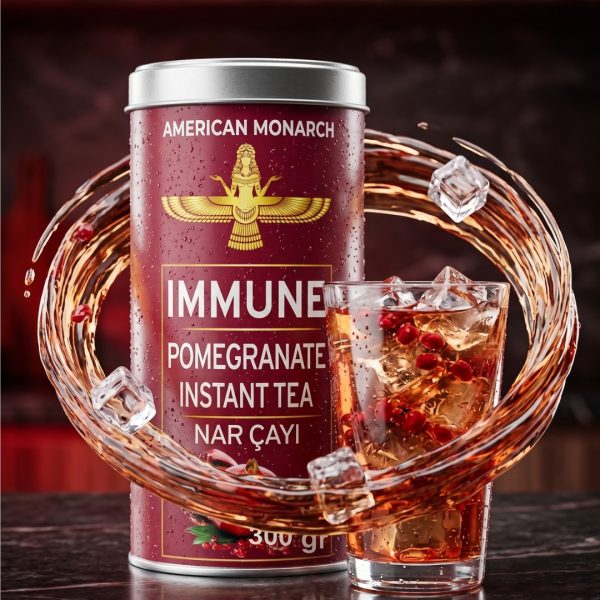 Organic Pomegranate Tea 300gr, Natural Fruit Tea with Real Pomegranate Pieces, Perfect Hot or Iced