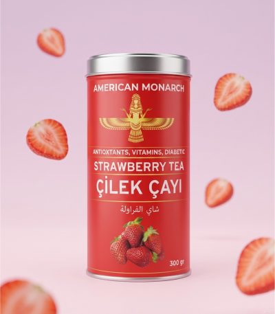 Gerçek Çilek Parçacıklı Çilek Çayı, Doğal Meyve Çayı,Sıcak Soğuk İçim Taze Meyve Lezzeti 300 gr