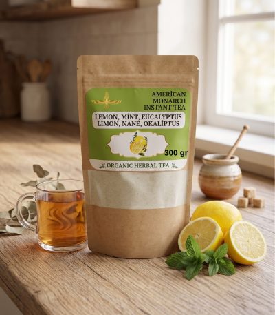 Organic Mint Lemon Eucalyptus Tea, Refreshing Herbal Tea, Hot & Iced Friendly