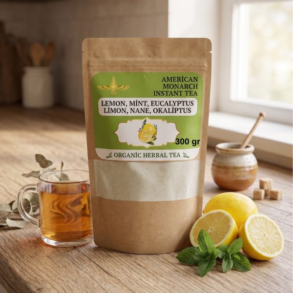 Organic Mint Lemon Eucalyptus Tea, Refreshing Herbal Tea, Hot & Iced Friendly