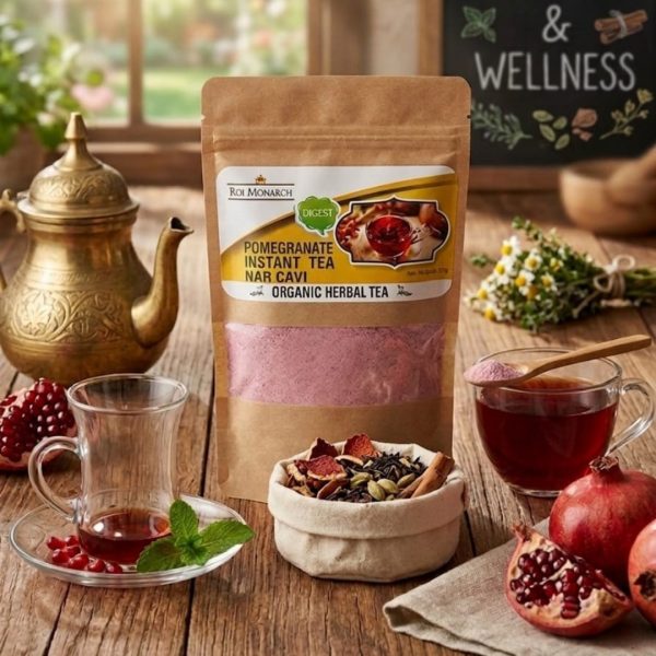 Organic Pomegranate Tea, Natural Additive Free Herbal Tea with Rich Pomegranate Flavor