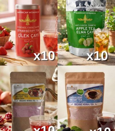 Black Mulberry - Apple - Strawberry - Pomegranate Herbal Tea Set 40-Pack – Mixed Fruit Flavored Herbal Tea