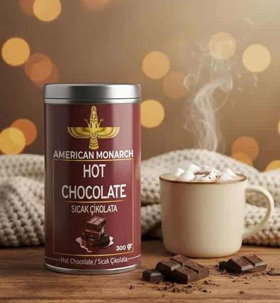 American Monarch Premium Sıcak Çikolata, Yoğun Lezzetli Gurme Hot Chocolate, Pudralı, Metal Kutu, 300 gr