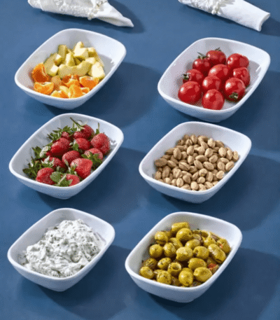 12-Piece White Melamine Boat Plates 17 x 12 cm – Medium Salad & Serving Plates