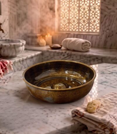 Antique Yellow Bath Stone With Ottoman Motif