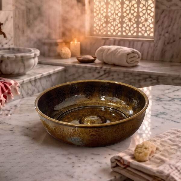 Antique Yellow Bath Stone With Ottoman Motif