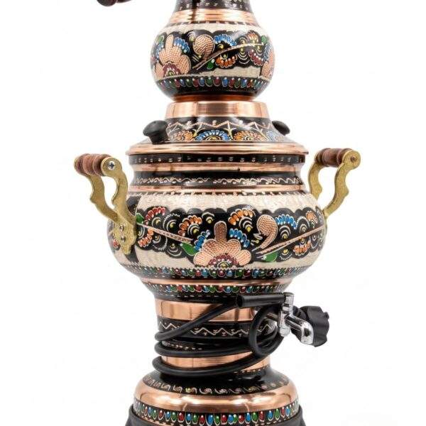 100% Pure Copper Electric Samovar – Handcrafted 4-Liter Turkish Tea Maker & Teapot Set