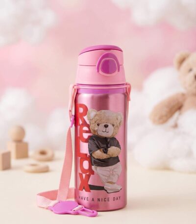 Teddy Bear Design Stainless Steel Childrens Water Bottle