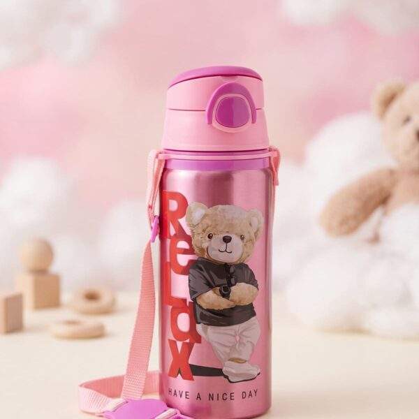 Teddy Bear Design Stainless Steel Childrens Water Bottle