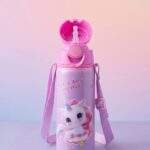 Unicorn Design Childrens Water Bottle With Straw And Strap