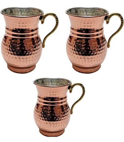 Handmade Hammered Copper Mug – Turkish Ottoman Style Double-Wall Copper Cup