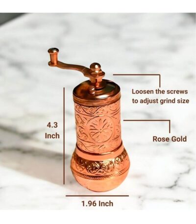 Handmade Brass Spice Grinder – Salt & Pepper Mill Set, Traditional Spice Grinder