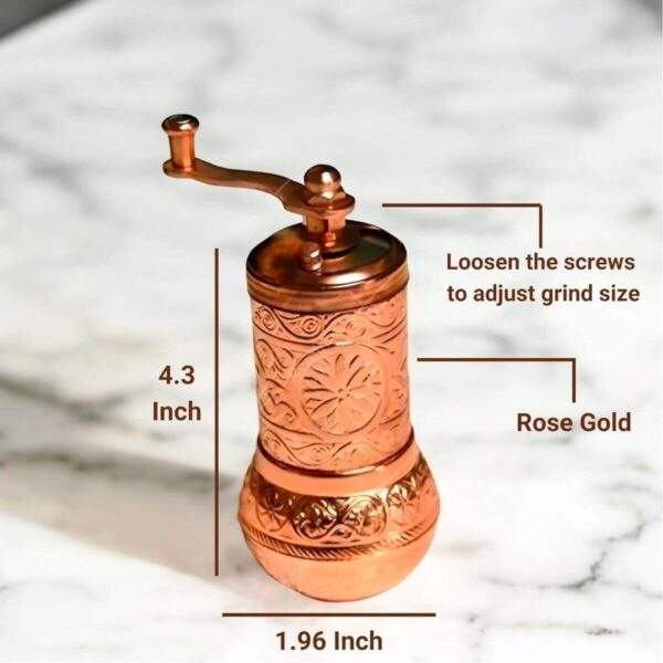 Handmade Brass Spice Grinder – Salt & Pepper Mill Set, Traditional Spice Grinder