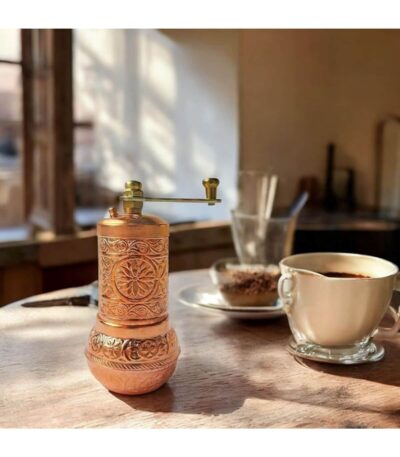 Handmade Brass Spice Grinder – Salt & Pepper Mill Set, Traditional Spice Grinder